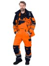 LH-BIBWINTER | orange-navy blue | Protective insulated bib-pants